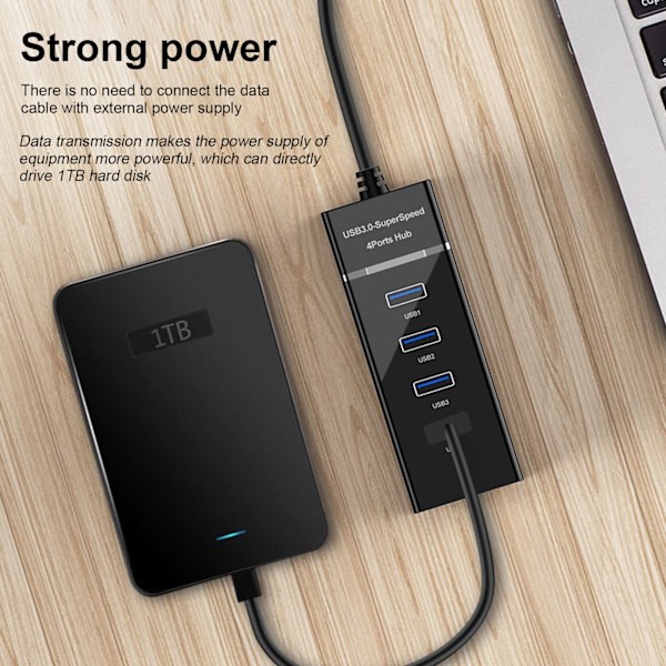 SuperSpeed USB-hubb för sömlös anslutning, portabel adapter med snabb respons, stabil multi-port hubb för säker och pålitlig dataöverföring, bred