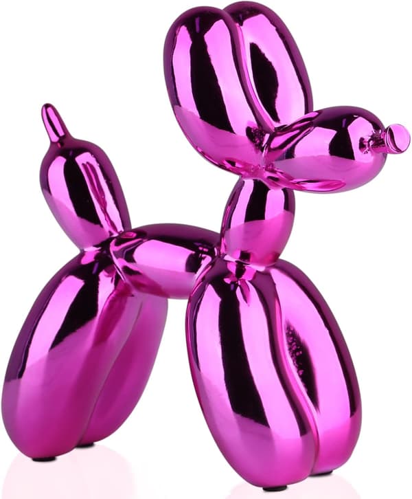 Skinnende Elektroplettering Ballonghund Statue Samleobjekter Figur A