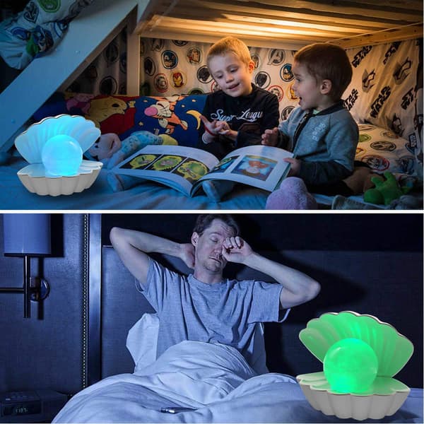 Seashell Bead Beach Themed Night Light, RGB 8 Mood Changing Color