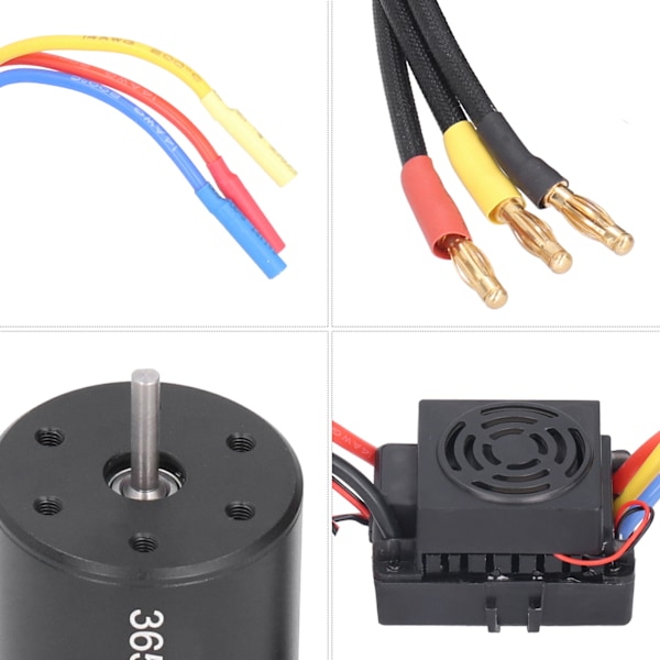 3650 Vattentät 3100KV Borstlös Motor 60A Borstlös ESC Delar Set för 1/10 RC Bil