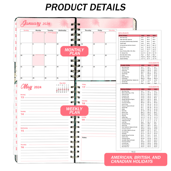 Akademiskt År Planner 2023-2024 Daglig Veckovis och Månadsvis Agenda   Kalender Planner Anteckningsbok med 12 Månatliga Flikar, Innerficka 8.4”×6.1”