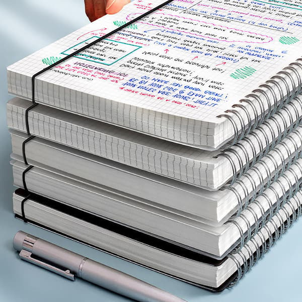 Rutepapirnotatbok med spiralbinding, solid dobbeltrådsbinding, ingen skygger, multifunksjonell journal med 180° flat design, premium tykt papir