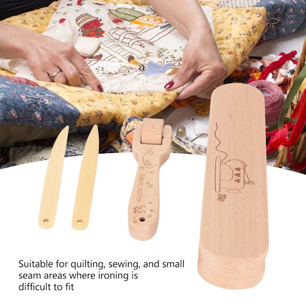 Skräddarklappa, Professionell Träklappa för Utjämning av Tyger, Perfekt för Quilting- och Sömnadsprojekt, Spårad Design för Bekvämt Grepp,