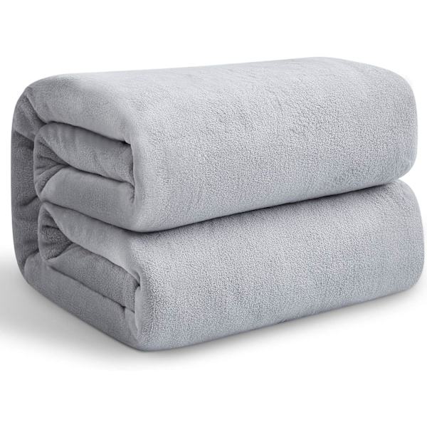 Gosig filt grå 150 x 200 cm filt fleece filt extra mjuk och varm sofffilt/soffa filt fluffig filt mikrofiber sängöverkast sängöverkast