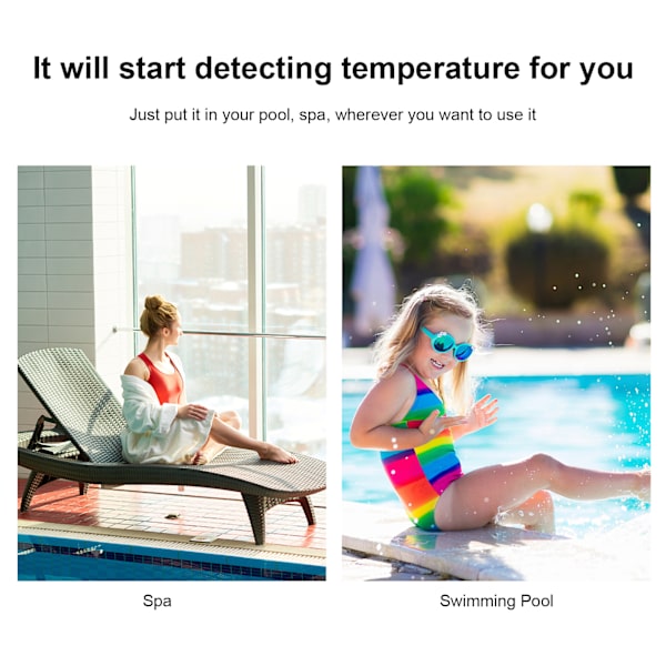 Flytande termometer för simbassäng i form av djur, badtermometer med snöre