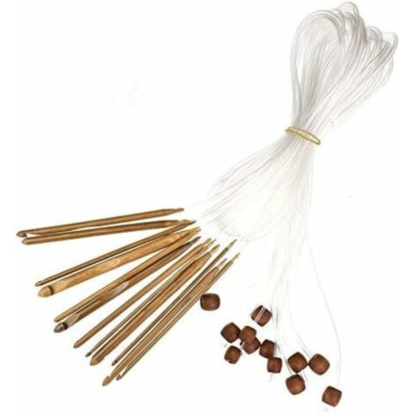 Virka nålar 12 st bambu cirkulära nålar, bambu stickningsverktyg set