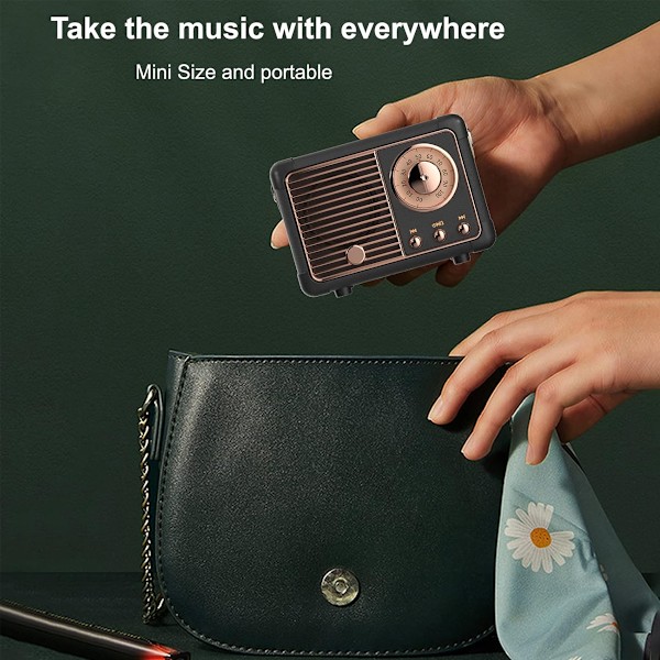Svart Hm11 Bärbar Musikspelare Mini Retro Uppladdningsbar Högtalare Radio Utomhus Resor