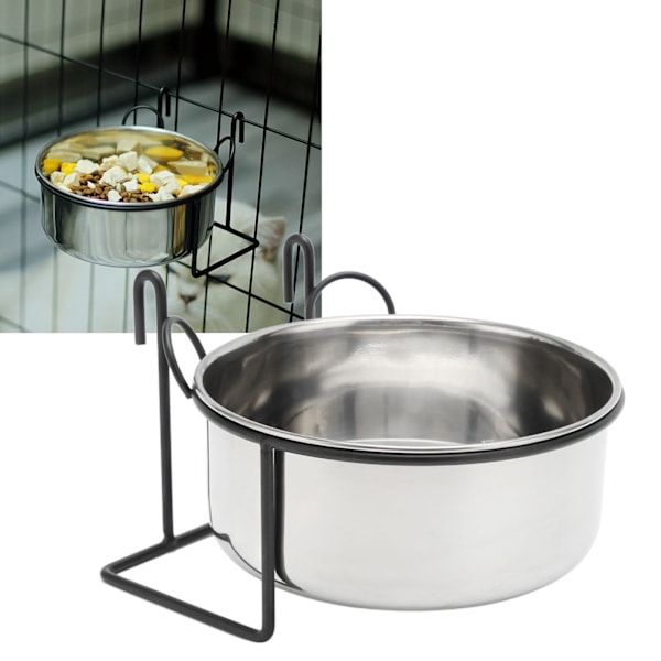 Multifunktionella skålar för djurburar, rostfritt stål för enkel rengöring och hygienisk utfodring, mångsidiga skålar med säkra fästen