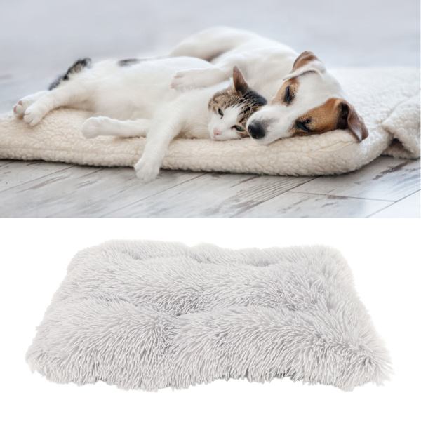 Mjuk hundsängmatta varm bekväm tvättbar vattentät halkfri fluffig husdjurssäng lådplatta för husdjur hund katt 65x50cm / 25.6x19.7in