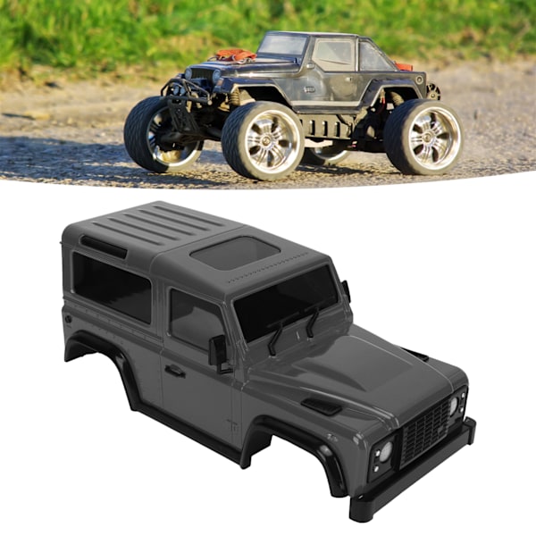 RC-bilkaross med dragstång 144 mm hjulbas RC-bilskal reservdelar för 1/16 1/24 klätterbil grå