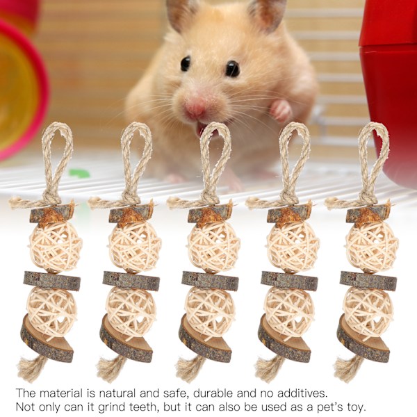 Husdjur Leksak Papegoja Slipning Rep Leksak Äppelträ Bitten Rotting Boll Hamster Husdjur Sträng Leksak