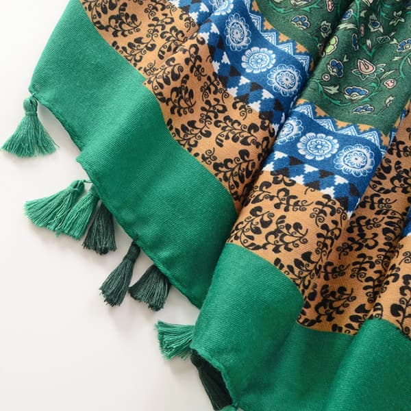Malt blomstersjal skjerf brodert motesjal skjerf