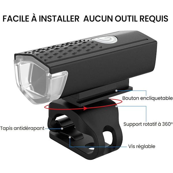Cykelbelysningsset med Superstark LED, Uppladdningsbart &amp; Lång Batteritid för Säker Nattcykling