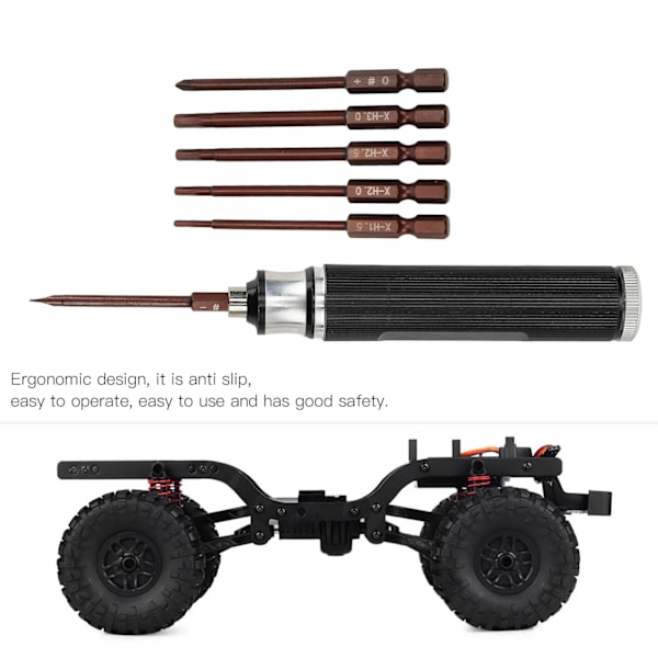 Aluminium RC Hex Skruvmejsel Verktygssats Ergonomisk Design Hållbar RC Bilmodell Reparationstillbehör Svart