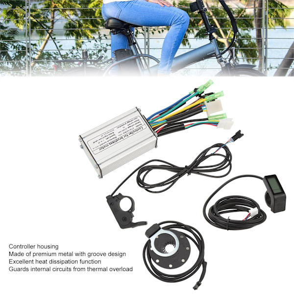 Elektrisk cykelkonverteringssats Professionell KT 15A Controller LCD4 Panel TT009 Tumgasreglage Set för 36V 48V 250W Motor