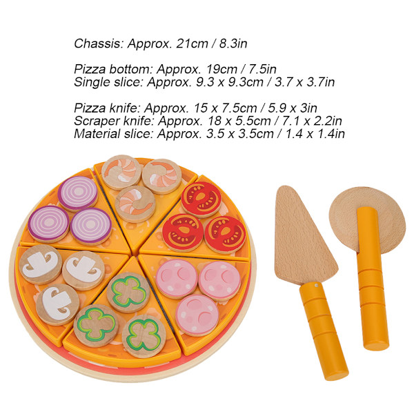 Kid Trä Simulering Pizza Skär Leksak Kök Grönsak Låtsaslek Pedagogisk LeksakPizza Skär Leksak