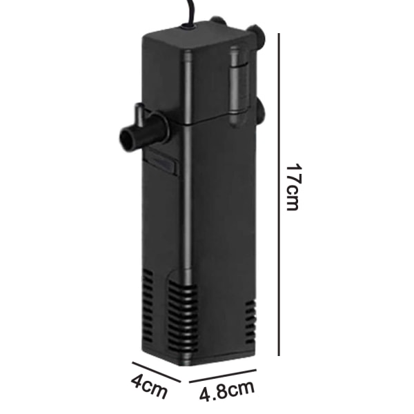 Akvarium hörnfilter, internt filter med akvariepump,