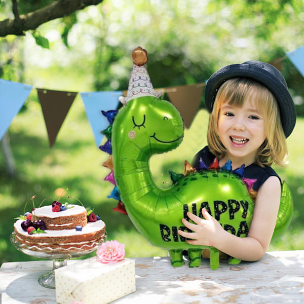 Grattis på födelsedagen dinosauriefoilballong, 1 st barns födelsedag dino ballonger dekoration, dinosauriefödelsedagsballonger för pojkar födelsedag, dino fest,