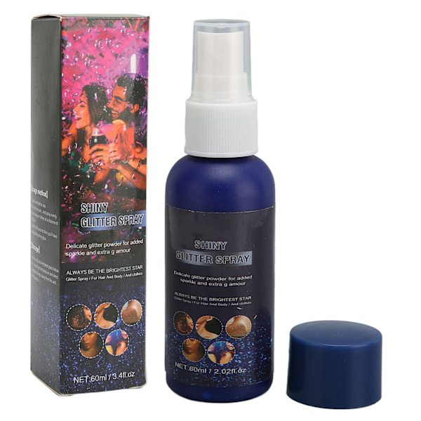 Chic Kroppsglitterspray, Långvarig Skimmermist för Oförglömliga Maskerader, Perfekt för Nattklubbsfestligheter & Scensmink, 8-7in,
