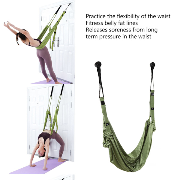 Yogarem för stretching Multifunktionell ryggböjningshjälp Tränare Dörr midja rygg ben stretchrem