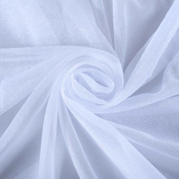 Bröllopsbåge drapering tyg, 1 panel 28\" x 19Ft vita bröllopsbåge draperier genomskinlig bakgrundsgardin för bröllopsceremoni fest takdekor