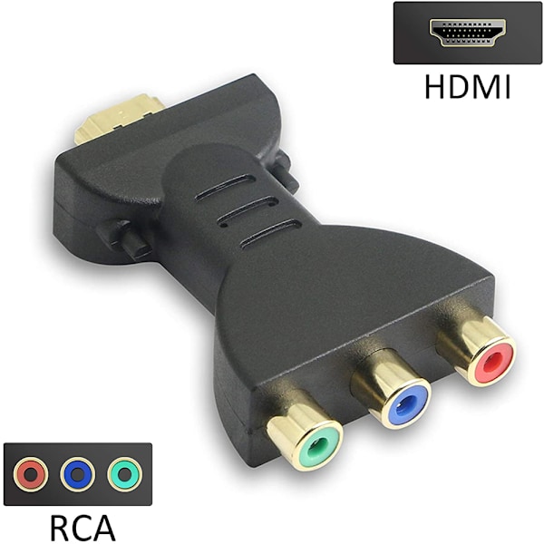 HDMI till AV-omvandlare, Full HD-videoadapter för högkvalitativ digital till analog signalomvandling, lämplig för HDTV DVD LCD-projektorer med stabil
