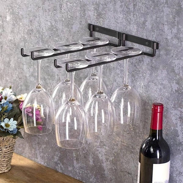 Vinglasställ för köksbar, design för underskåp erbjuder kompakt och elegant förvaring, enkel installation säkerställer snabb installation för dina glas