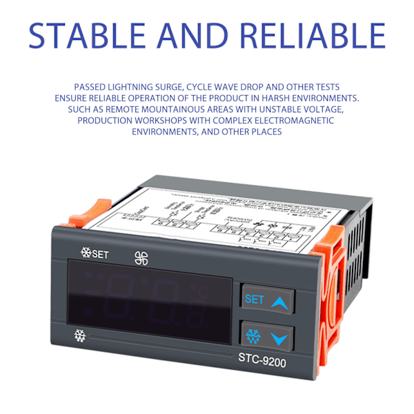 Intelligent Temperaturregulator Kylande Avfrostning Larmande Digital Termostat ‑50℃ till 50℃ 220VAC