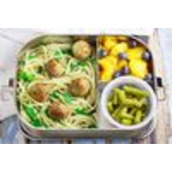 Rostfri bento lunchlåda, 1200 ml bento lunchlåda för barn och vuxna, metall lunchlåda med 3 fack och silikonförsegling