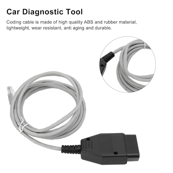 Grå ENET-gränssnittskabel OBD2 Programmeringskabel Bildiagnostiskt Verktyg Ersättning för F-serien 1-serien 3-serien 5-serien 7-serien GT X3