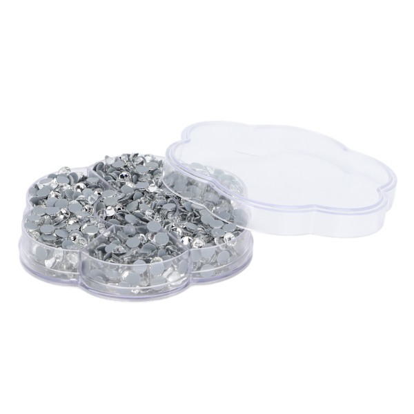 1440 st Hot Fix Rhinestones Glas Platt Botten Transparent Vit DIY Tillbehör för Kläder Skor Nagelkonst
