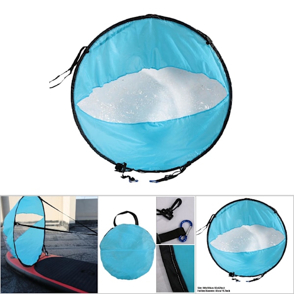 PVC hopfällbar bärbar länsvind paddel popup bräda kajak kit segelbåtstillbehör (blå)