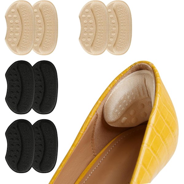 4 Par Komfort Häl Anti-Halk Pads & Fyllningspads, Speciellt Utformade För Lösa Skor, Unisex Hälskyddspads, Självhäftande Hälgrepp