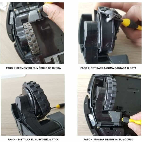 Ersättningsdäck/gummi kompatibelt med Roomba 500, 600, 700, 800, 900, e, i, S. Ersätter sidohjulet på din robot. Ersättningsdel kompatibel med