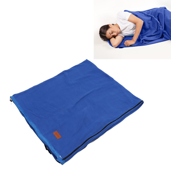 Sovsäckslakan Supertjock Fleece Mjuk Sovsäckslakan Filt för Camping Resor Ryggsäckning Jewel Blue