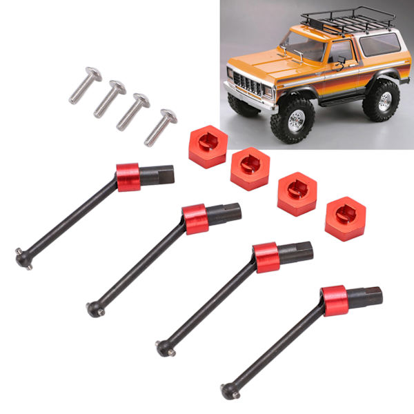 Metalldrivaxelmontering Hex-hjulnav Kombiner CVD för Traxxas LaTrax Teton 1/18 RC-bil Röd