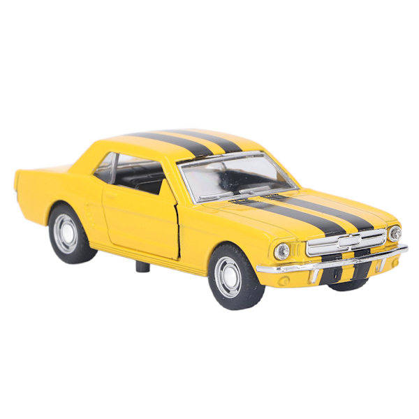 Retrobilmodell 1/32 skala Pull Back Alloy Classic Vehicle Toy med öppningsbara dörrar för barnsamlare Gul