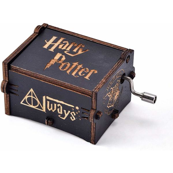 Harry Potter Musikbox Klassisk Vintage Present med Trä Dekoration Musikbox (Svart)