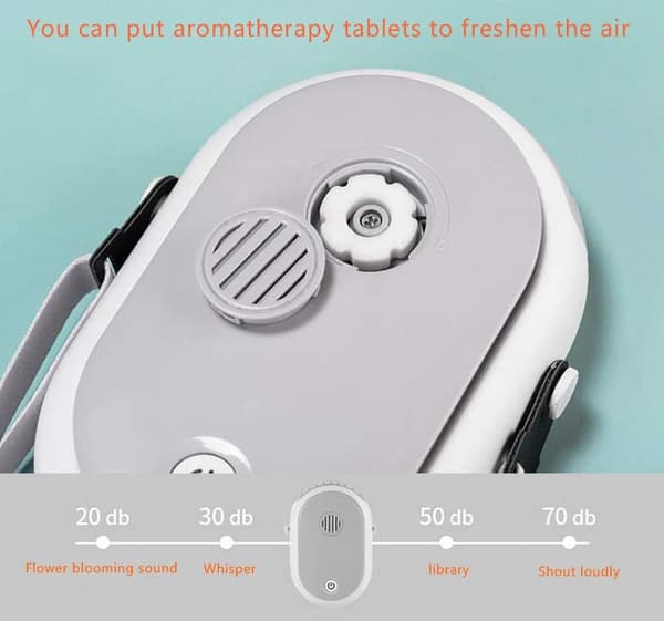 Bærbar ventilator, halsventilator, mini ventilator hænder, grå