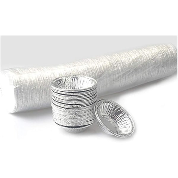 Stadiga Bakformar med Grepp, Återvinningsbara Mini-Aluminiumformar med Oljetät Vattentät Yta och Lätt Släpp för Engångsbakning, Silverton 250 st