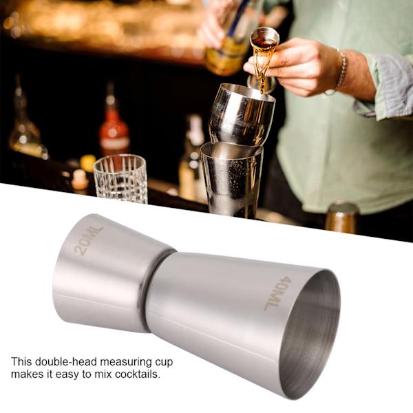 Professionell Bartending, Lättanvänd Dubbel Jigger Mätkopp i Rostfritt Stål för Cocktailshaker, Precisions Bartending Verktyg Hög Kvalitet Dubbel