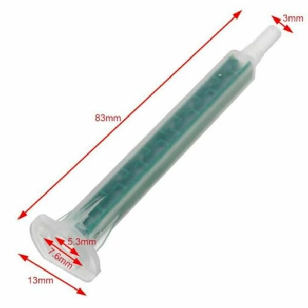 Blandningsmunstycken för 2-komponentslim, 50 stycken, Perfekt för 25G/24ML eller 50G/50ML limpatroner, Förenklad blandningsprocess, Enkel rengöring,