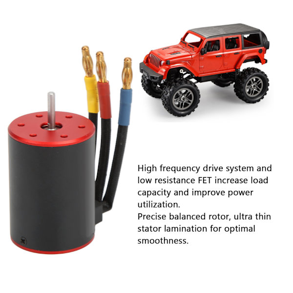 Vattentät borstlös ESC elektrisk regulator med 3900KV motorprogramkort 4 mm bananplugg hållare för 1/8 1/10 RC bil