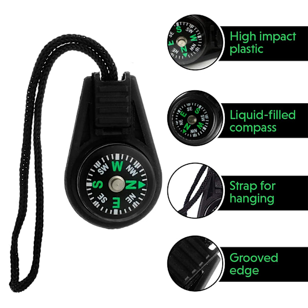 Mini överlevnadskompass 10-pack - Utomhus camping vandring fickkompass vätskefylld minikompass för armband halsband nyckelring