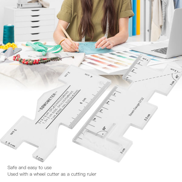 2 st Patchwork Linjal Mini Hushåll Sy Maskin Mall Kläder Mät Rita Söm