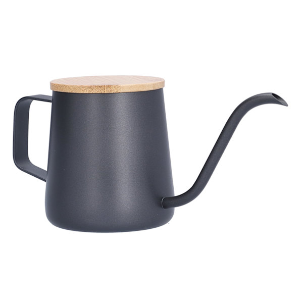 350 ml rostfritt stål kaffekanna lång smal pip manuell kaffebryggning vattenkokare med bambulock