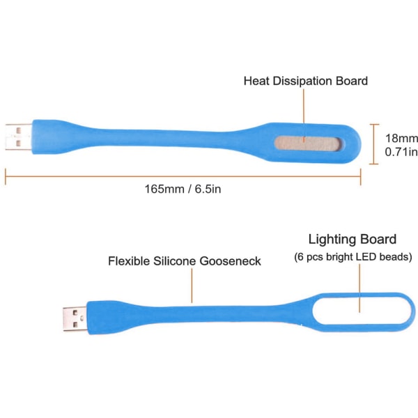 USB lampa LED-dimbar, justerbar USB lampa för laptop, läsning