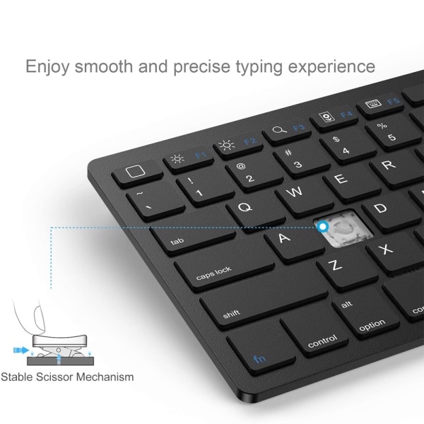 Trådlöst Bluetooth tangentbord, multi-enhetsfunktion, Windows och