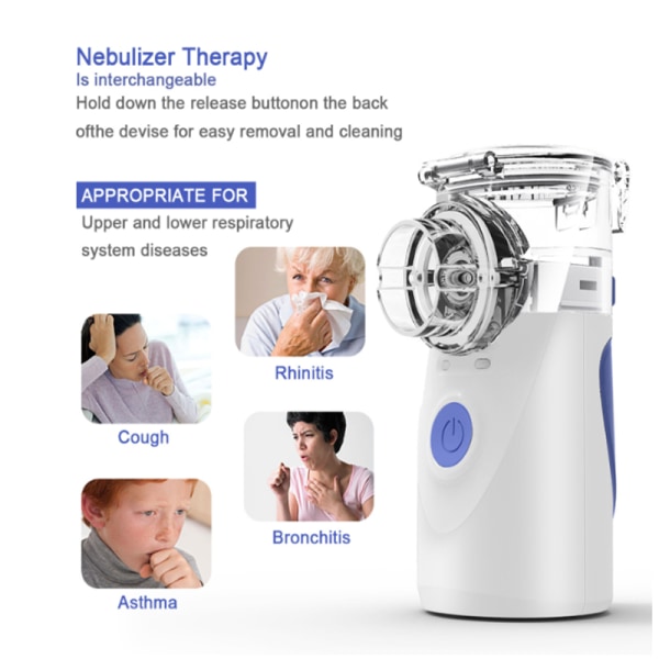 Nebulizer Aerosol Mesh Nebulizer Bärbar Låg Ljud, För
