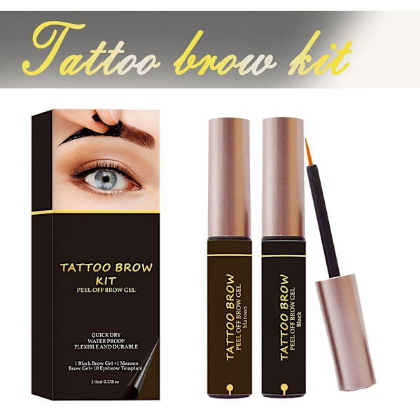 Peel Off Ögonbrynsgel, Utsökt Förpackning För Högpigmenterad Semi-Permanent Brynmakeup, Håller Upp Till 3 Dagar, Vattentät, Kladdfri, För Naturligt Utseende